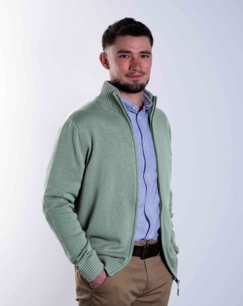 Image de Gilet coton grosses mailles 2 XL CELADON