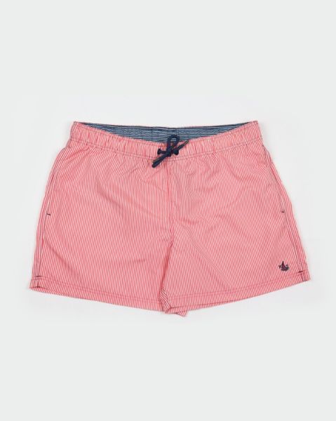 Image de Short de bain rayé L ROUGE