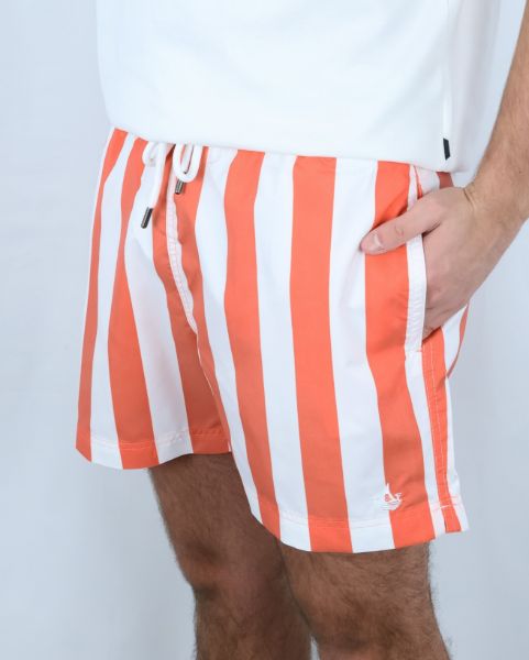 Image de Short de bain larges rayures 2 XL CORAIL