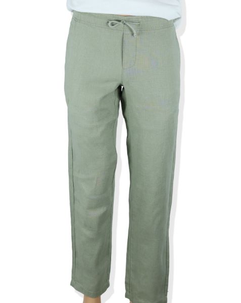 Image de Pantalon lin élastiqué M KAKI