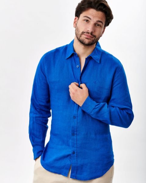 Image de Chemise lin unie S COBALT