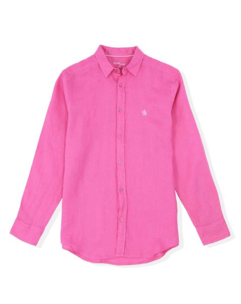 Image de Chemise lin unie S FUCHSIA