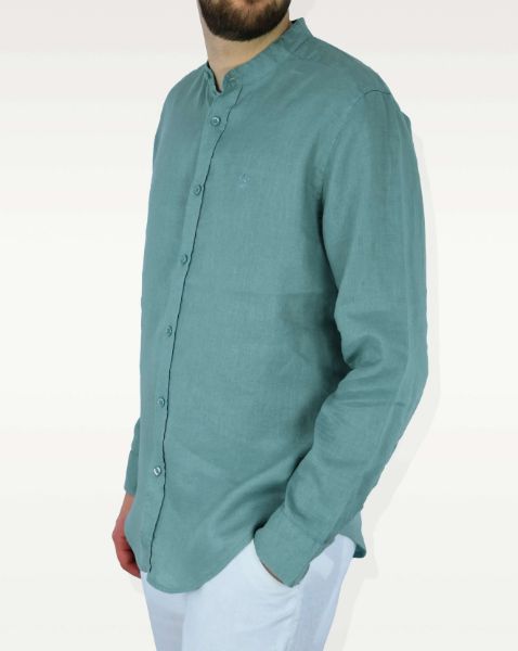 Image de Chemise lin unie col Mao L LAGON