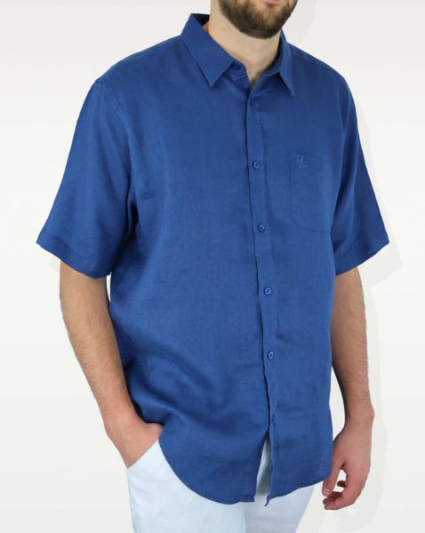Image de Chemise lin manches courtes 2 XL MARINE
