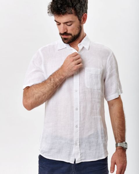 Image de Chemise lin manches courtes 4 XL BLANC