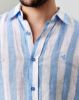 Image de Chemise en lin manches longues larges rayures 4 XL CIEL