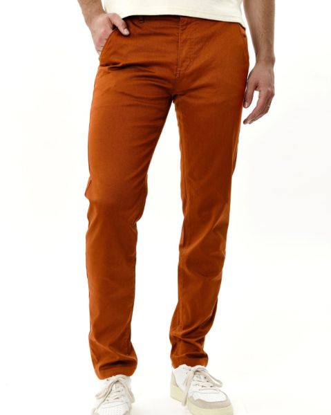 Image de Pantalon coton Lycra structuré 44 COGNAC