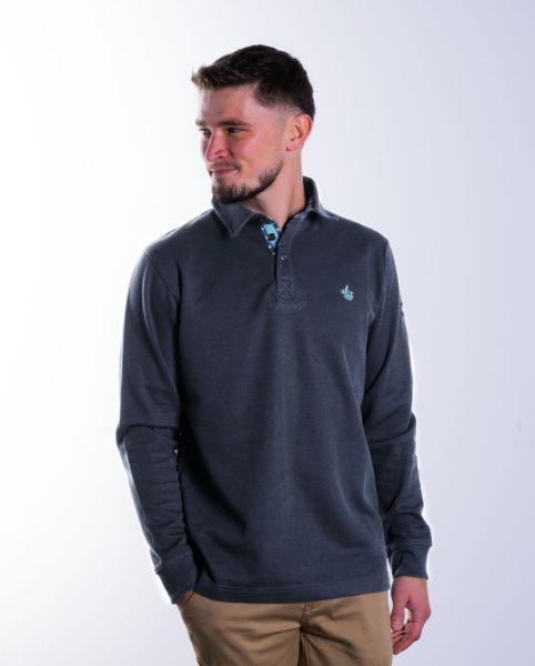 Image de Sweat shirt col polo S MARINE / CIEL