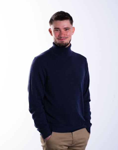Image de Pull col roulé cahemire unité 2 XL MARINE