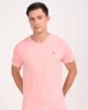 Image de T shirt coton bio-wash col V M VIEUX ROSE