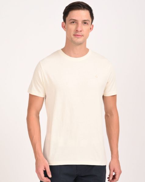 Image de T shirt coton bio-wash col rond S CREME
