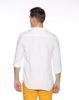Image de Chemise lin unie col Mao M BLANC