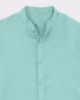 Image de Chemise lin unie col Mao M TURQUOISE