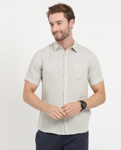 Image de Chemise lin manches courtes M NATUREL