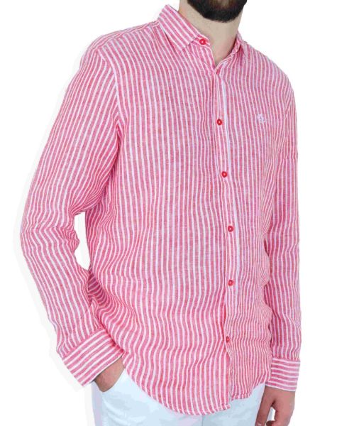 Image de Chemise lin manches longues rayée S FRAMBOISE