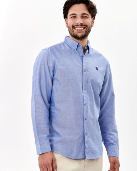 Image de Chemise regular fit Oxford unie L MARINE