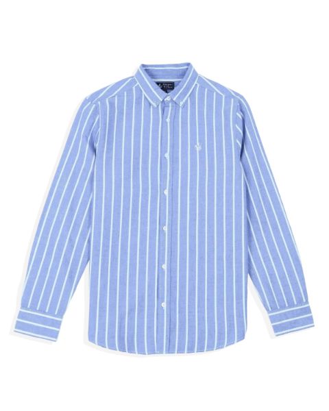 Image de Chemise regular fit Oxford larges rayures L Transat