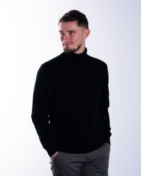 Image de Pull col roulé cahemire unité S NOIR
