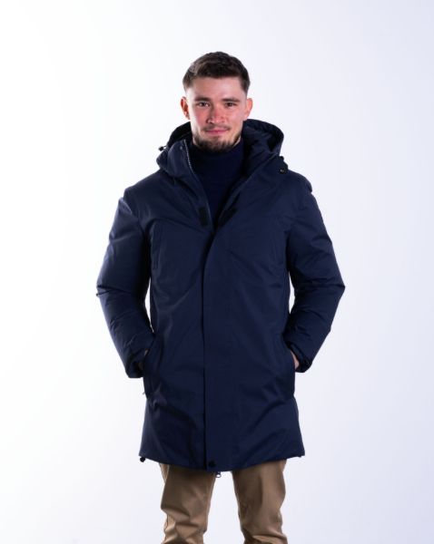 Image de Veste longue capuche zippée M BLEU NUIT