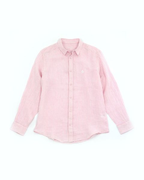 Image de Chemise lin manches longues rayée XL ROSE