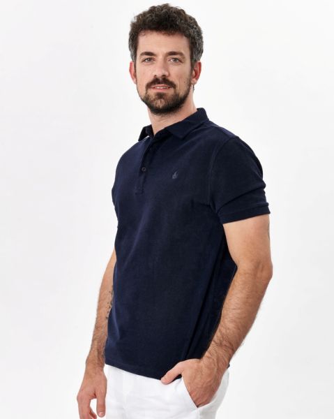Image de Polo velours éponge uni 3 XL MARINE