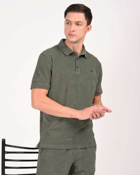 Image de Polo velours éponge uni 3 XL VERT DE GRIS