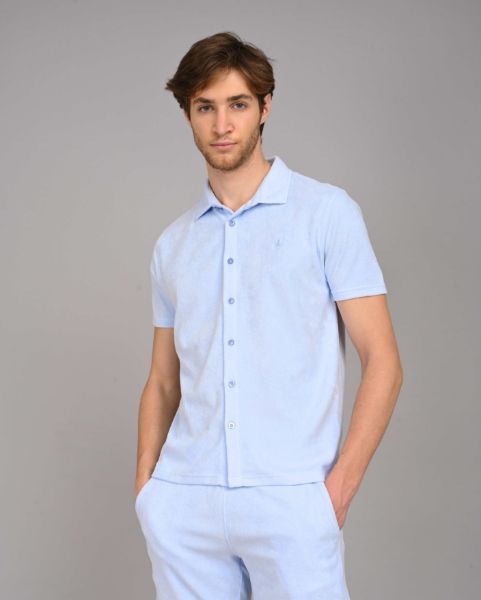 Image de Polo chemise boutonné velours éponge 4 XL GLACIER