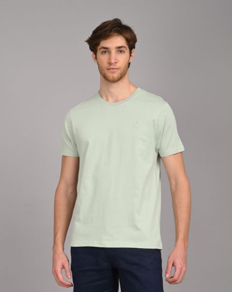 Image de T shirt coton bio-wash col rond L CELADON
