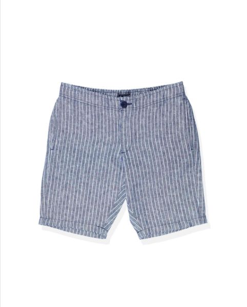 Image de Bermuda lin élastiqué jog rayé unité 3 XL MARINE