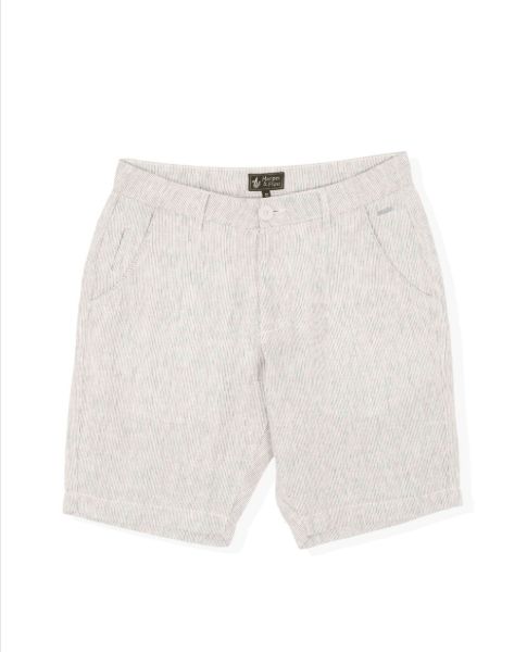 Image de Bermuda chino lin rayé unité 48 KAKI