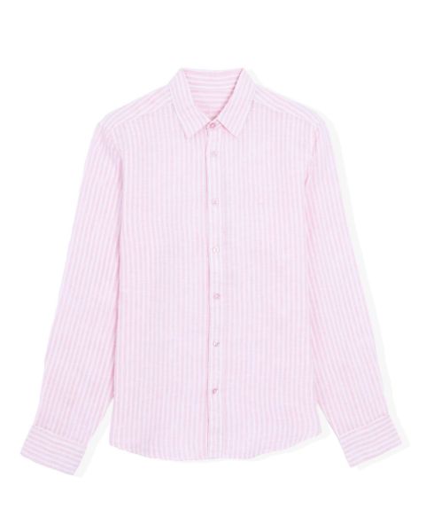 Image de Chemise lin manches longues rayée L ROSE