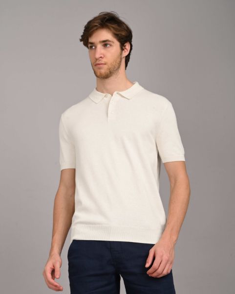 Image de Polo en tricot léger 100 % coton bio 2 XL CREME