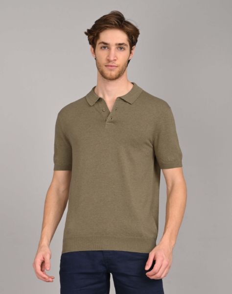 Image de Polo en tricot léger 100 % coton bio L KAKI