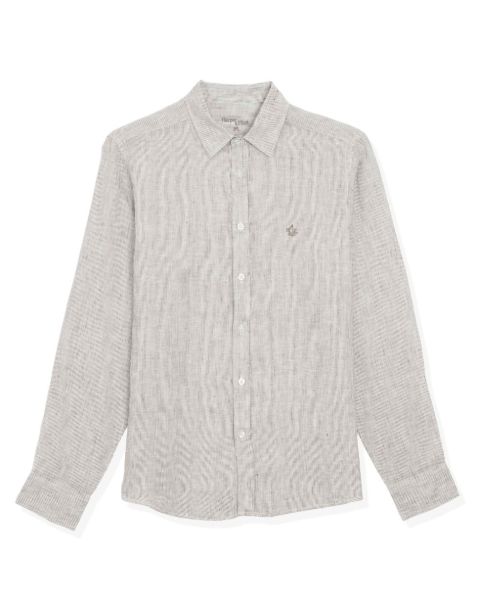 Image de Chemise lin fine rayures transat unité L KAKI