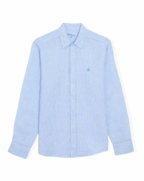 Image de Chemise lin fine rayures transat unité 2 XL CIEL