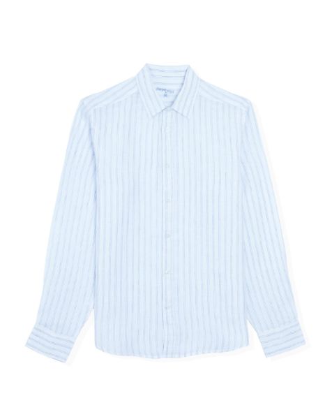 Image de Chemise lin fines rayures Cambridge unité M CIEL