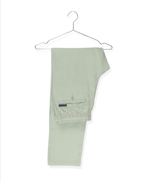 Image de Pantalon lin élastiqué S KAKI