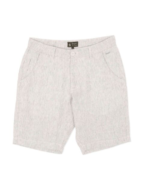 Image de bermuda lin chino fines rayures 50 KAKI