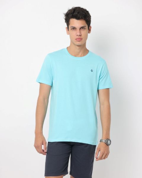 Image de T shirt coton bio-wash col rond XL TURQUOISE