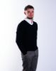 Image de Pull cachemire col V S NOIR