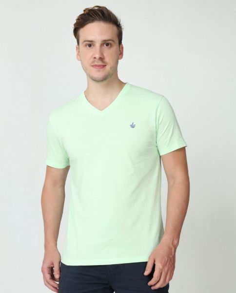 Image de T shirt coton bio-wash col V 4 XL VERT