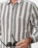 Image de Chemise en lin manches longues larges rayures XL KAKI