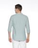 Image de Chemise lin unie col Mao M CELADON