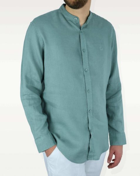 Image de Chemise lin unie col Mao S LAGON