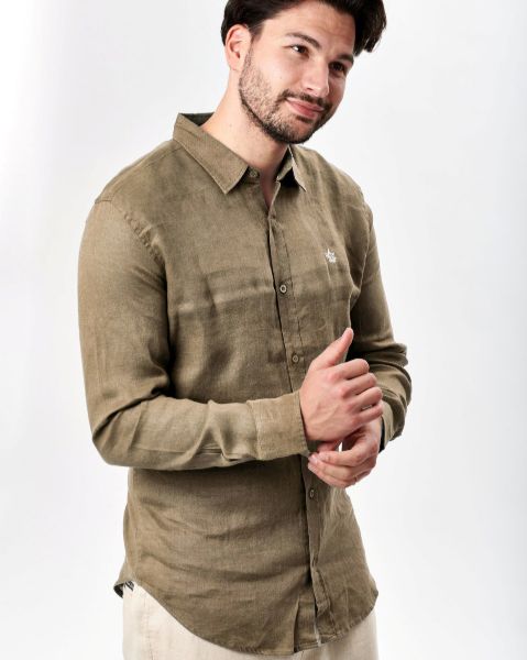 Image de Chemise lin unie S TAUPE