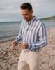 Image de Chemise en lin manches longues larges rayures 3 XL MARINE