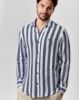 Image de Chemise en lin manches longues larges rayures 4 XL MARINE