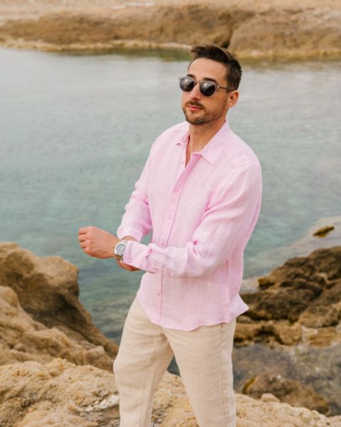 Image de Chemise lin unie L ROSE