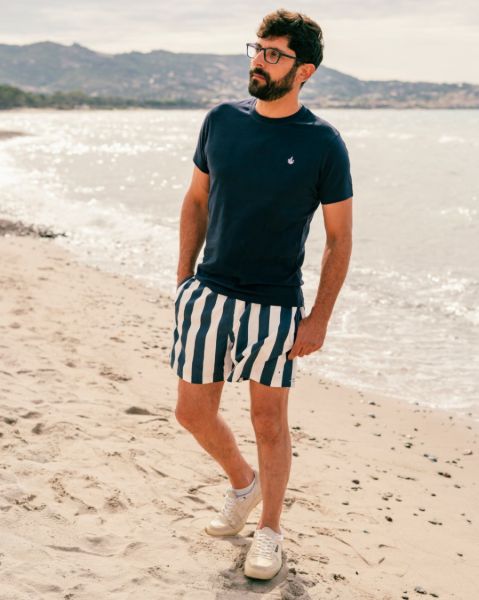 Image de Short de bain larges rayures M MARINE