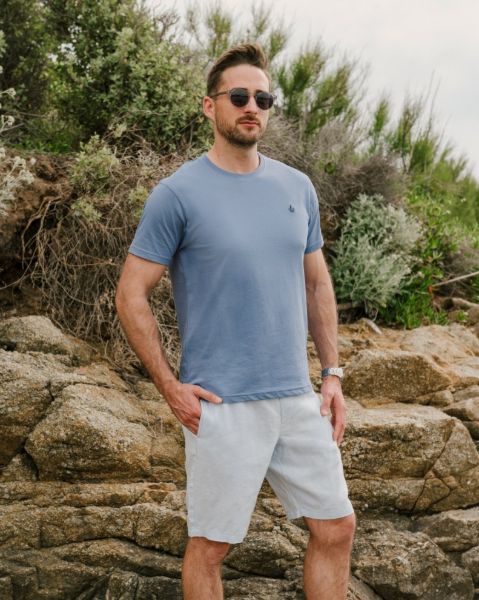 Image de T shirt coton bio-wash col rond S ARDOISE
